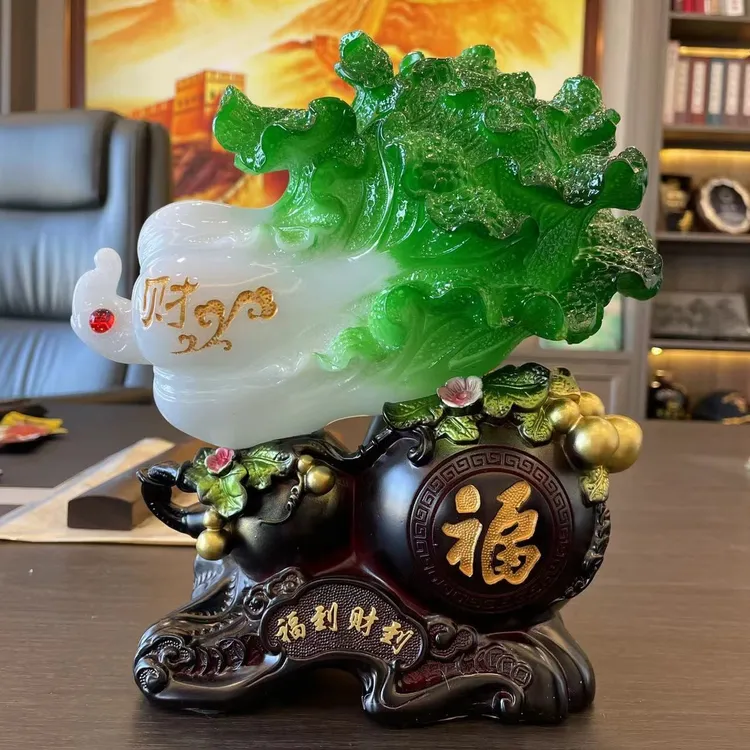 【厂家自卖】福到财到白菜摆件玄关酒柜鞋柜高档个性手工装饰品JF