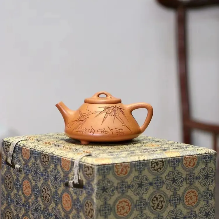 子冶石瓢纯手工一厂金降坡泥全手工石瓢壶紫砂作品高端精美喝茶壶