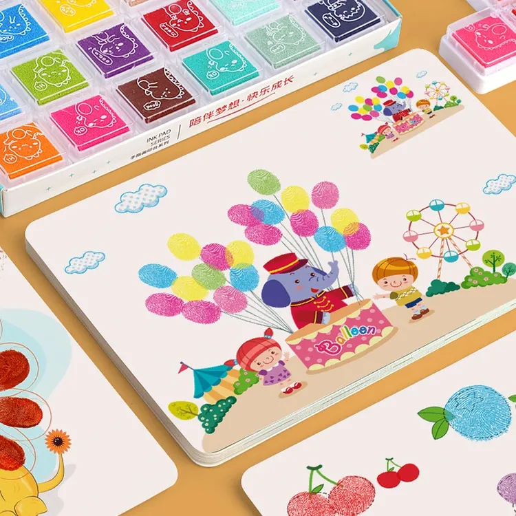 儿童便携指印画幼儿宝宝涂色本创意手指画男女孩艺术启蒙涂鸦画册