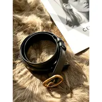 BAYBERYL老贝黑色擦色方扣腰带DD3J2601