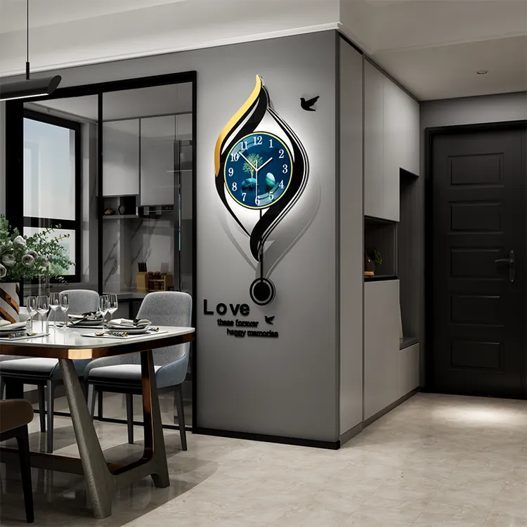 美世达创意钟表客厅家用挂钟正品2025新款网红轻奢静音时钟表挂墙