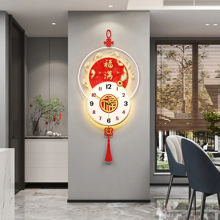 美世达挂钟客厅钟表大气家用时钟挂墙简约现代高档创意餐厅中国风