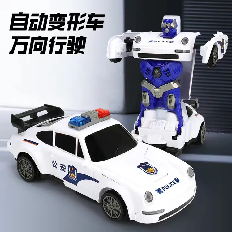 同款电动变形警车机器人金刚灯光儿童玩具益智1-3周岁2-4半