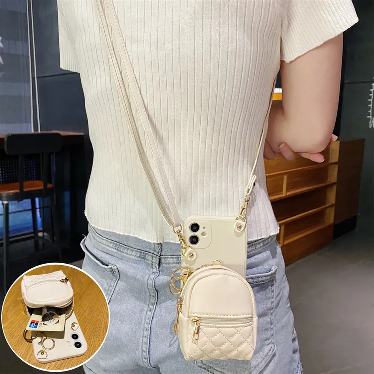 苹果15手机壳iphone14口红包13promax零钱包xr斜跨挂绳xsma皮12/1