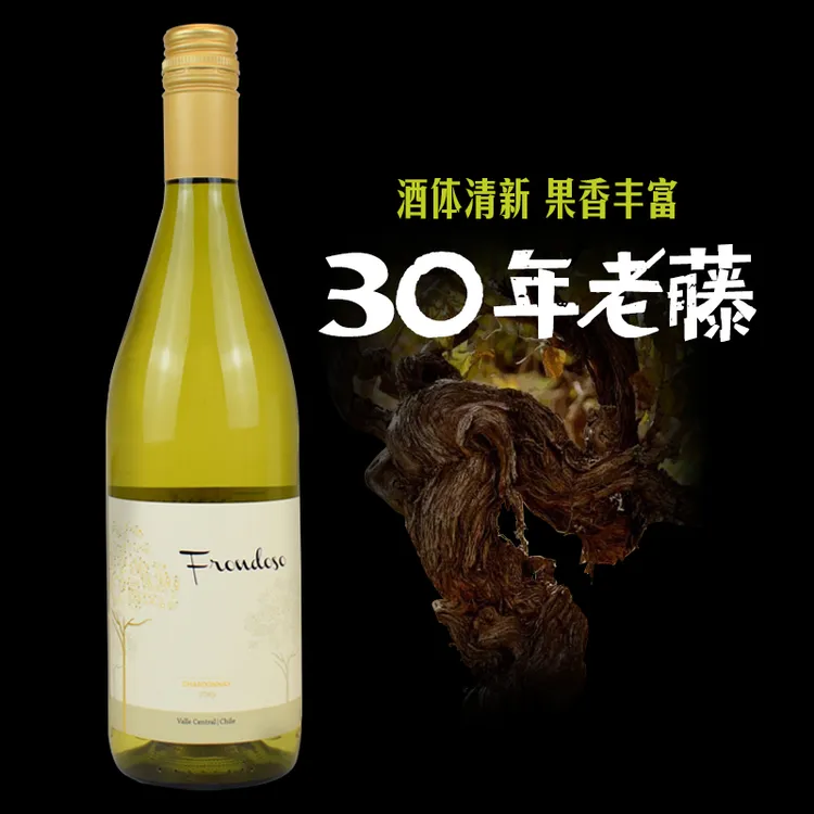 13度智利原瓶进口干白葡萄酒弗朗霞多丽莎当妮原装正品瓶装新世界
