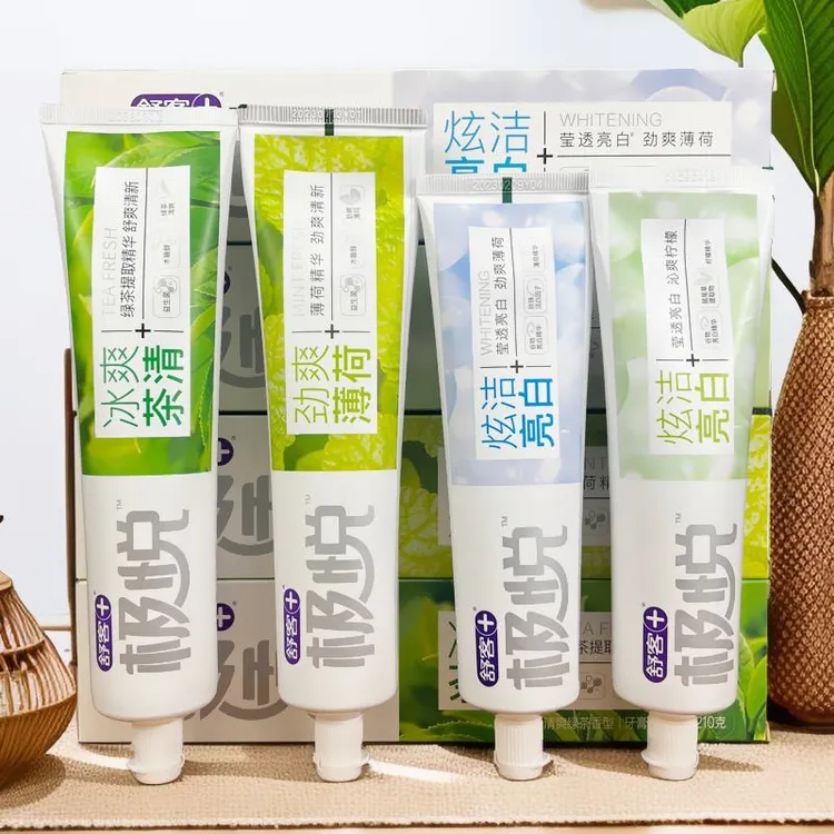 绿茶清爽清新柠檬薄荷清新牙膏