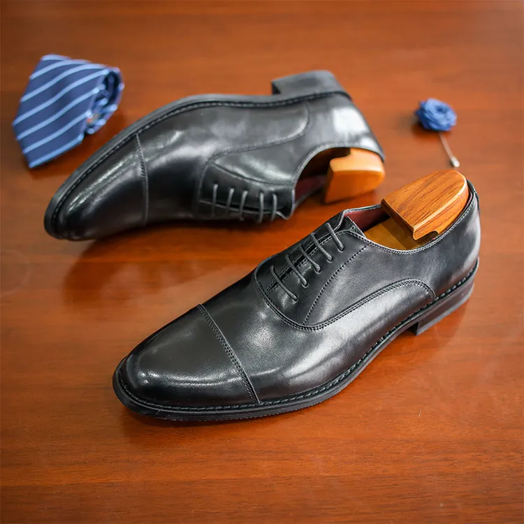 正装皮鞋男款三接头牛津鞋英伦风商务皮鞋男士新郎结婚皮鞋通勤鞋