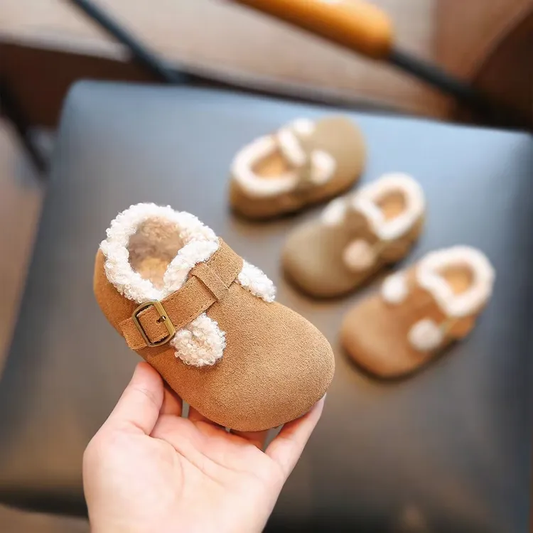 女童勃肯鞋秋冬儿童鞋软底婴儿学步鞋女宝宝鞋子男童加绒小童棉鞋