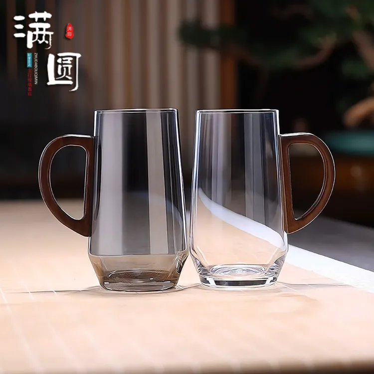 轻奢经典鸳鸯茶杯办公泡茶杯耐热大容量防爆玻璃杯子高档家用茶具