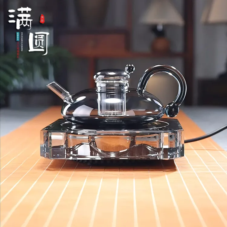 轻奢创意财鼠耐热玻璃烟灰色小型高档台式茶具煮茶壶泡茶壶煮茶器