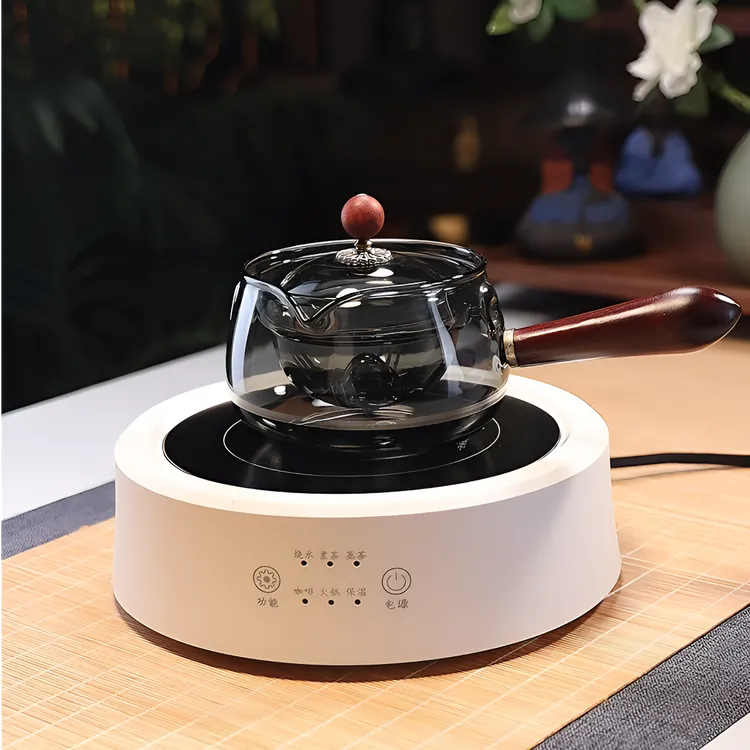 轻奢耐热玻璃360度旋转逍遥壶侧把泡茶壶大容量茶水分离透明茶壶