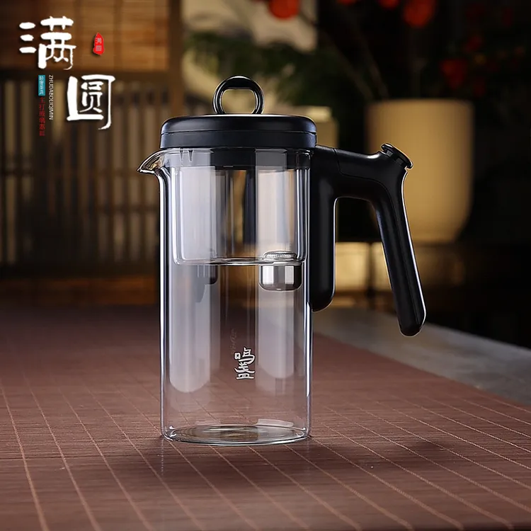 轻奢耐热加厚玻璃创意家用磁吸飘逸泡茶壶高档带盖茶壶功夫茶具器