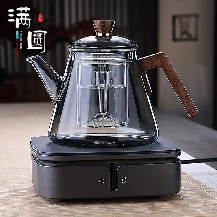 轻奢创意侧把喷淋壶耐热玻璃家用茶壶电陶炉煮蒸一体茶壶泡煮茶壶