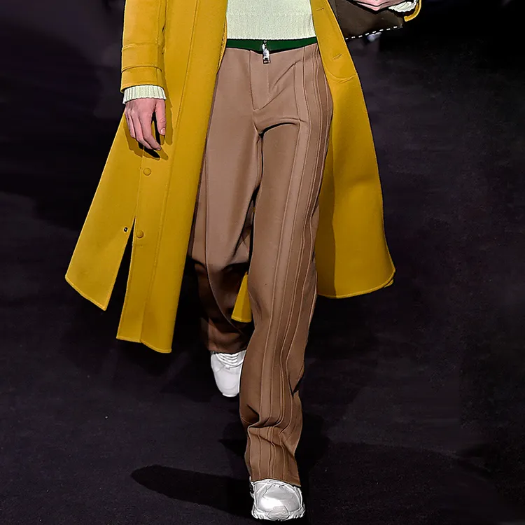 定制大师设计多褶皱2025秋季高质感毛呢西裤男士商务休闲直筒长裤