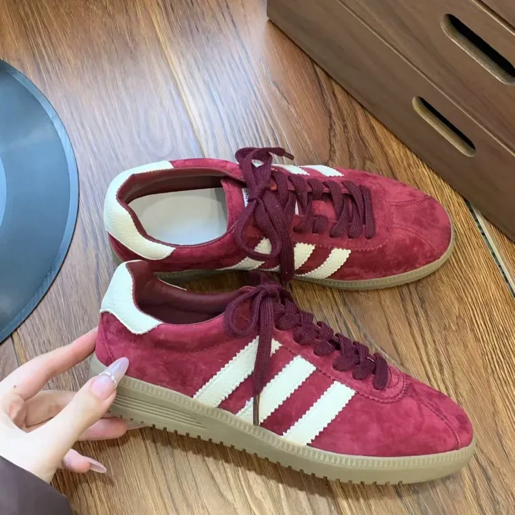 美式复古经典牛皮拼绒面撞色低帮平底德训鞋休闲鞋时尚百搭女款