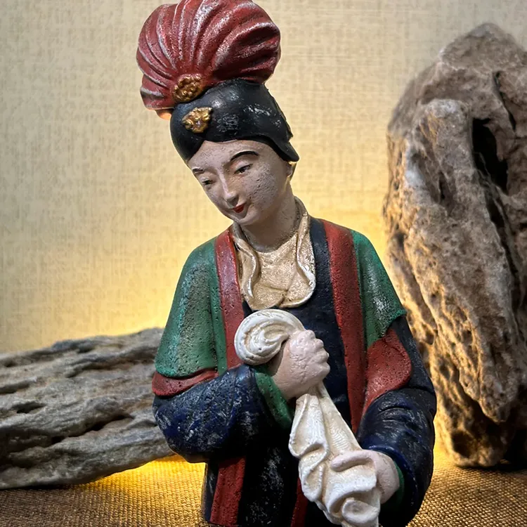 晋礼山西文创晋祠圣母殿仕女彩塑冰箱贴摆件树脂仿旧仕女冰箱贴