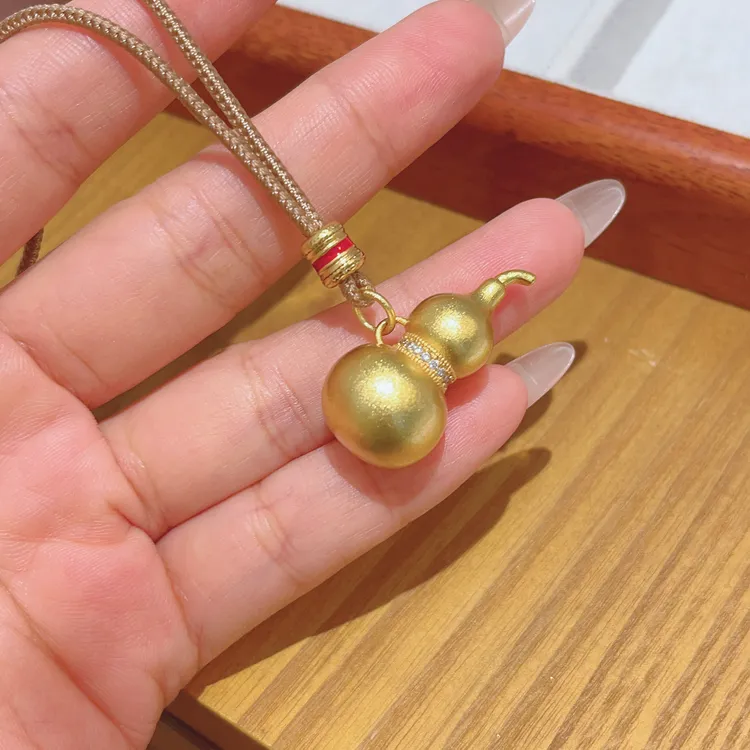 铜合金吊坠 金色实心葫芦时尚高级感福禄吊坠项链毛衣链xh47