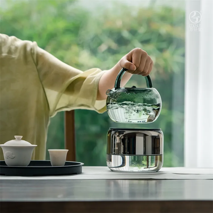 万仟堂高硼硅玻璃烧水壶2024新款家用耐高温玻璃壶可加热一片冰心