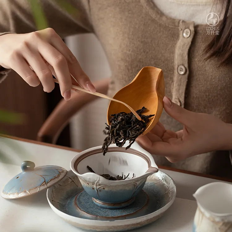 万仟堂茶则木质高端茶拨茶匙套装茶具配件功夫茶具用品大全荷气