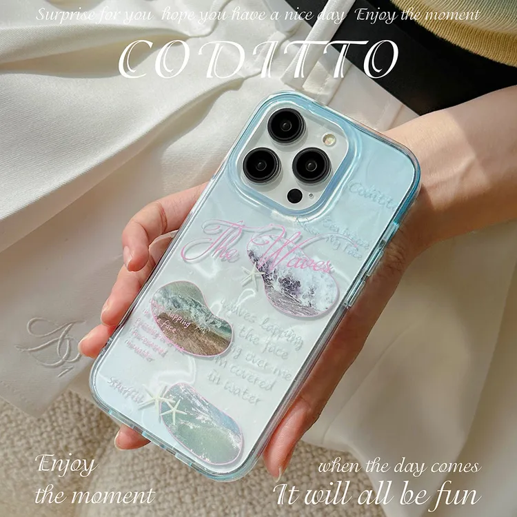 coditto海浪双层手机壳适用苹果17 16 15 14promax手机壳新款夏日