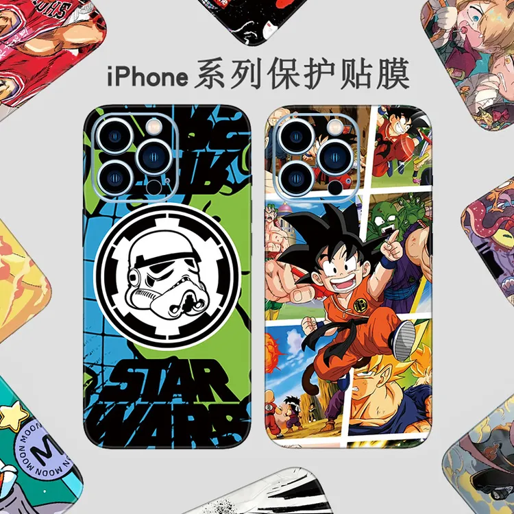 适用苹果13手机贴膜iPhone14全包边背膜12Promax彩膜11后膜14贴纸