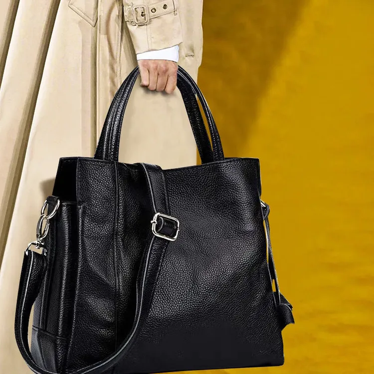 2025新款女士休闲时尚真皮大气妈妈单肩包简约质感