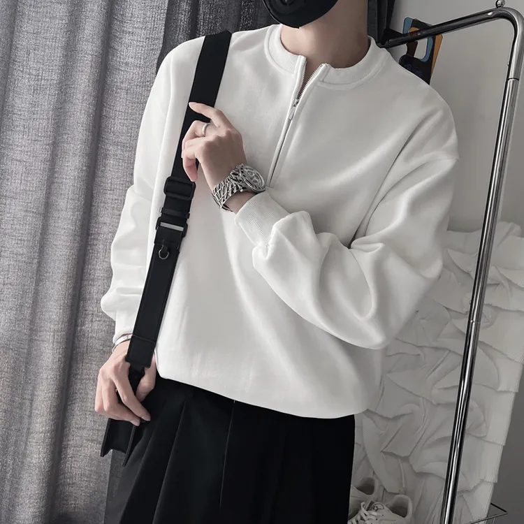 春秋卫衣男秋季T恤2023新款男装上衣休闲韩版拉链长袖打底衫帅潮t