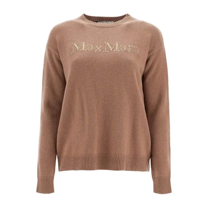未使用 MaxMara Kassel系列秋冬水钻徽标羊绒/羊毛混纺针织衫