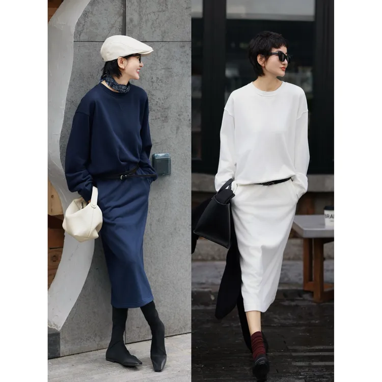 【去班味通勤】休闲感卫衣卫裙套装 两色
