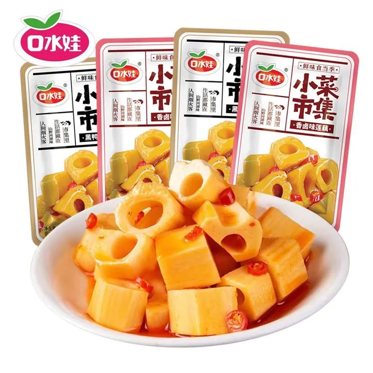 【口水娃藕片】莲藕卤藕丁香辣脆藕黑鸭味下饭菜即食网红零食小吃