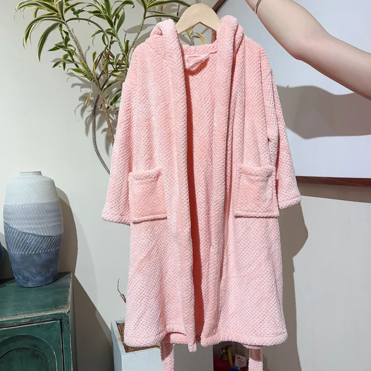 女童洋气粉色休闲浴袍1201