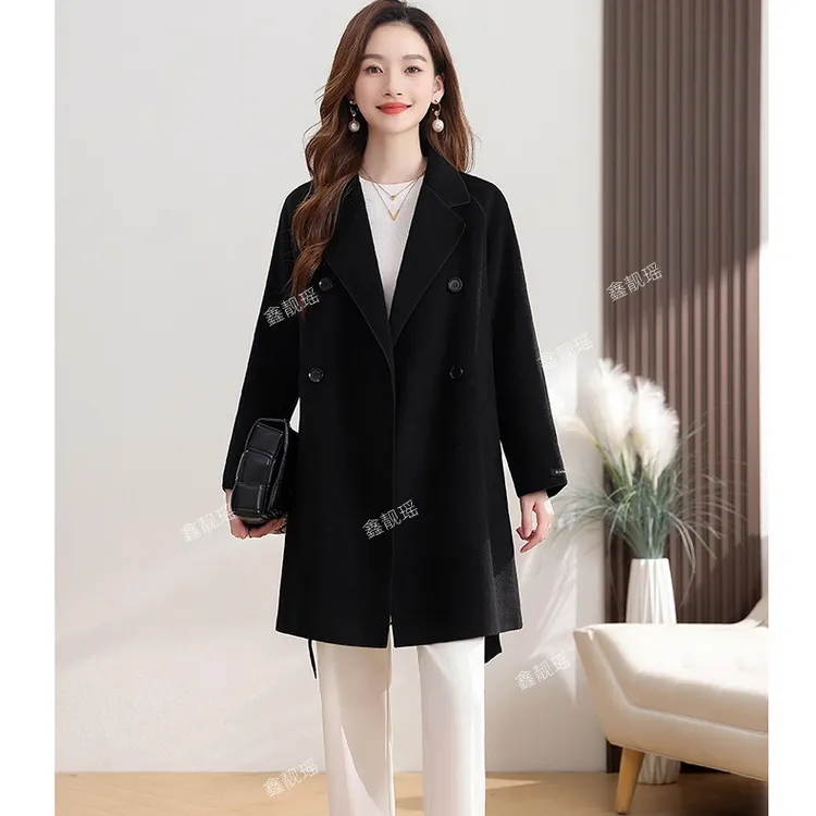【粉丝专属】冬季新款正品双面绒大衣女中长款小个子百搭显瘦2226