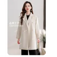 冬季新款正品双面绒大衣女中长款小个子百搭显瘦2226
