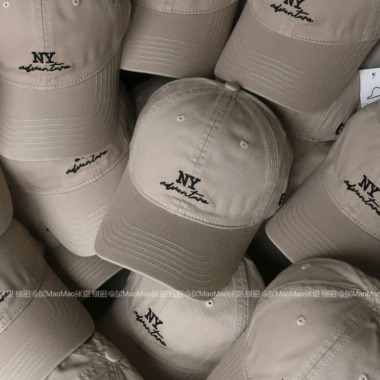【新小字母NY棒球帽】 女刺绣宽檐百搭帽子韩版水洗做旧男女鸭舌帽