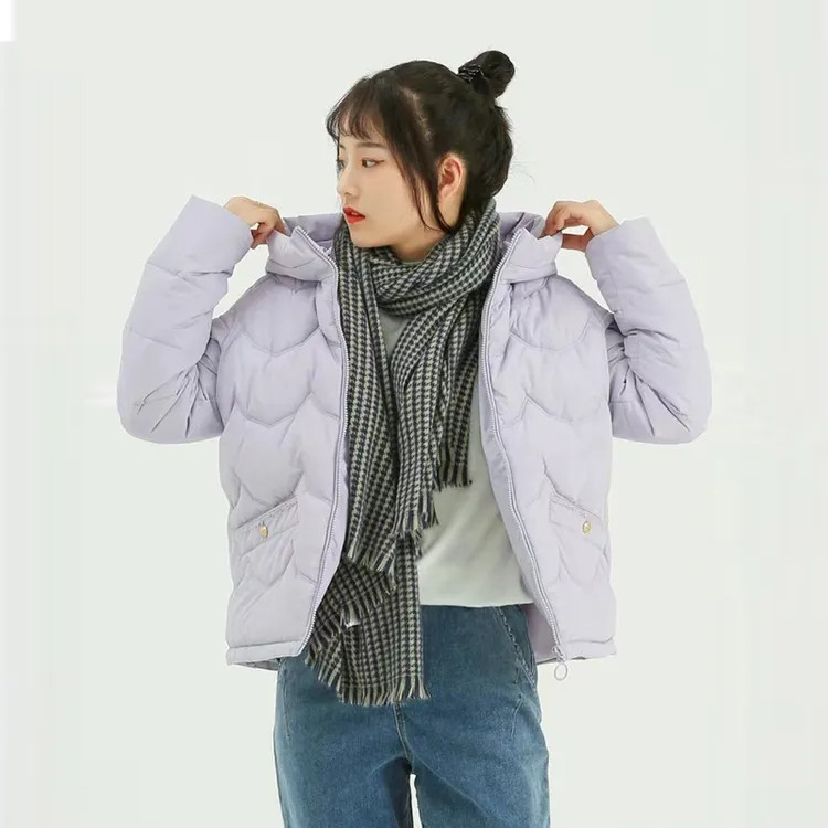 品牌剪标断码折扣短款棉衣女立领连帽宽松冬季ur棉服棉袄外套简约