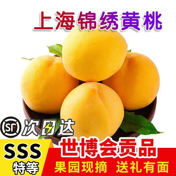 现摘正宗上海锦绣黄桃当季时令黄金蜜桃整箱礼盒顺丰包邮