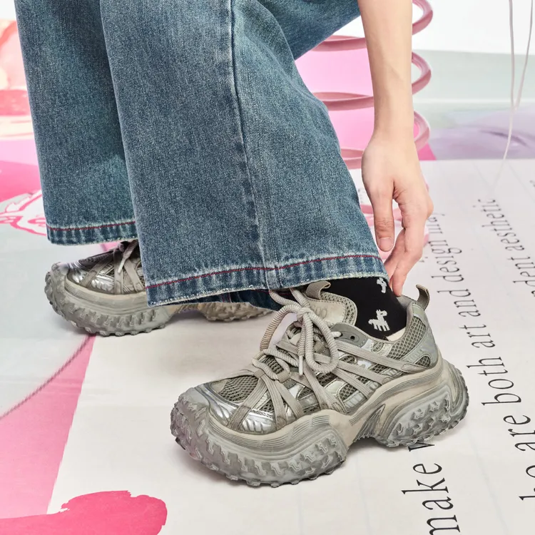 玛速主义2025年冬季新款时尚设计感老爹鞋休闲运动鞋增高厚底女鞋