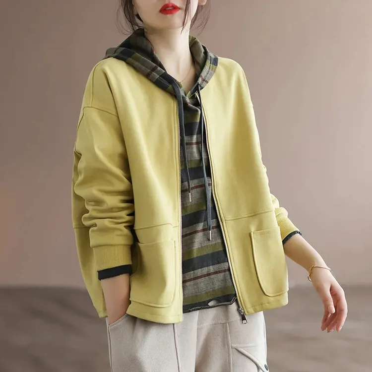 大码休闲百搭卫衣女2024春秋女士新款外套宽松中年妈妈外套女薄款