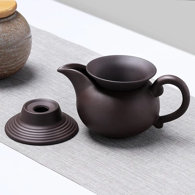 紫砂公道杯茶漏套装分茶器一体分茶杯装茶器公平杯公道杯陶瓷茶具