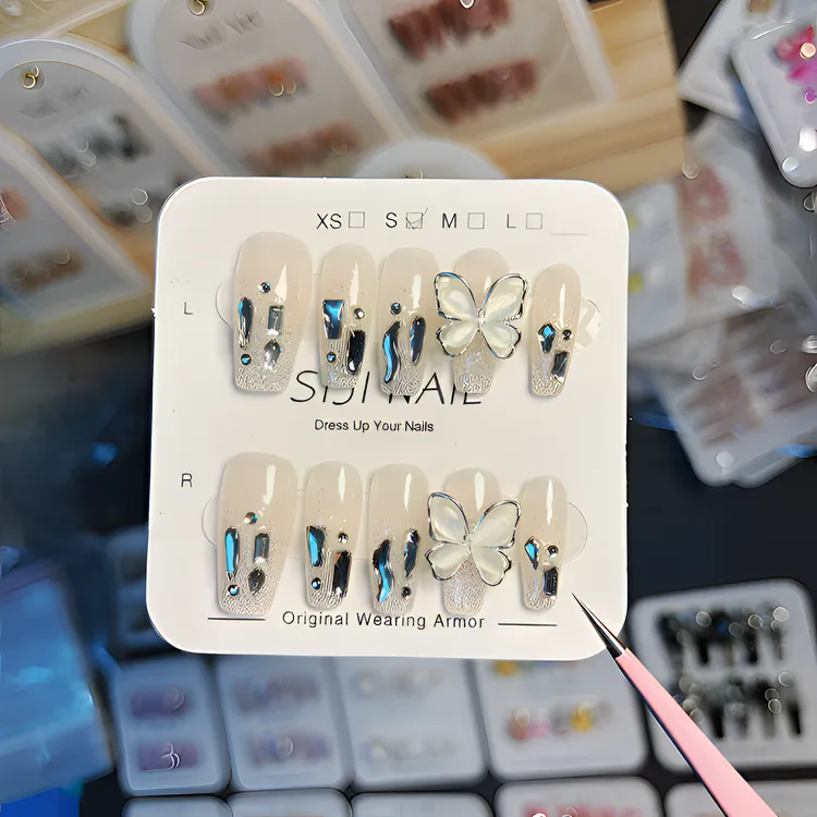 SIJI【浮生若梦】手工穿戴甲 夏日爆闪碎钻 蝴蝶跃然 轻奢高级 上新