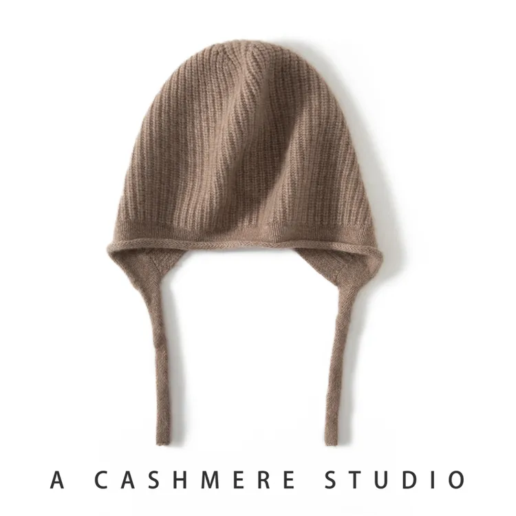 秋冬季纯山羊绒帽子男女加厚针织毛线帽保暖防风包头护耳帽PS243