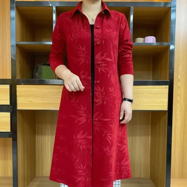 早春高端时尚休闲宽松纯色风衣气质妈妈遮肉显瘦百搭洋气爆款外套