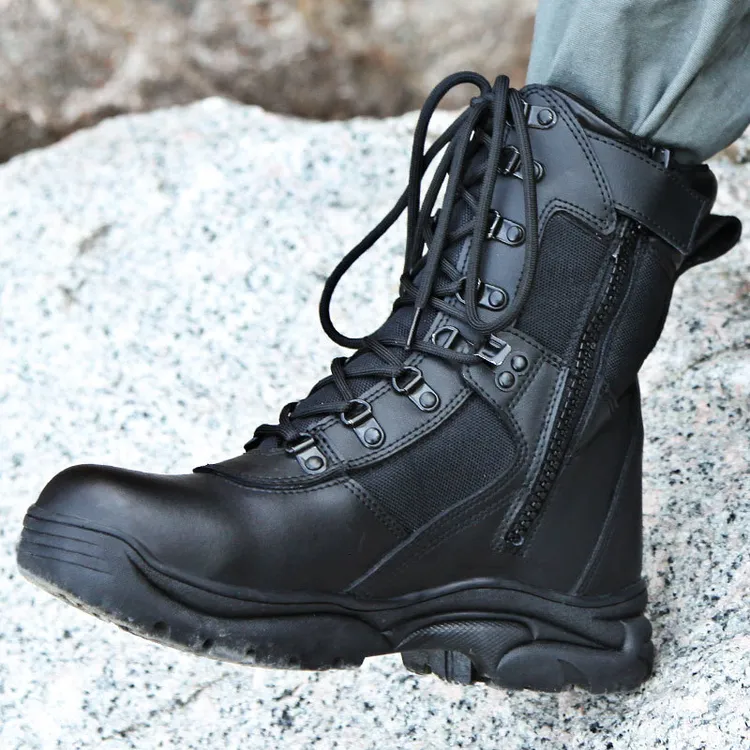 户外高帮战术鞋男冬季作战靴加厚加绒轻便徒步旅游沙漠靴战靴