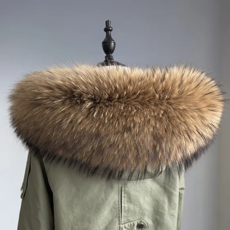 冬季多色多用派克服大貉子毛领女士男士轻奢时尚毛领帽子羽绒服