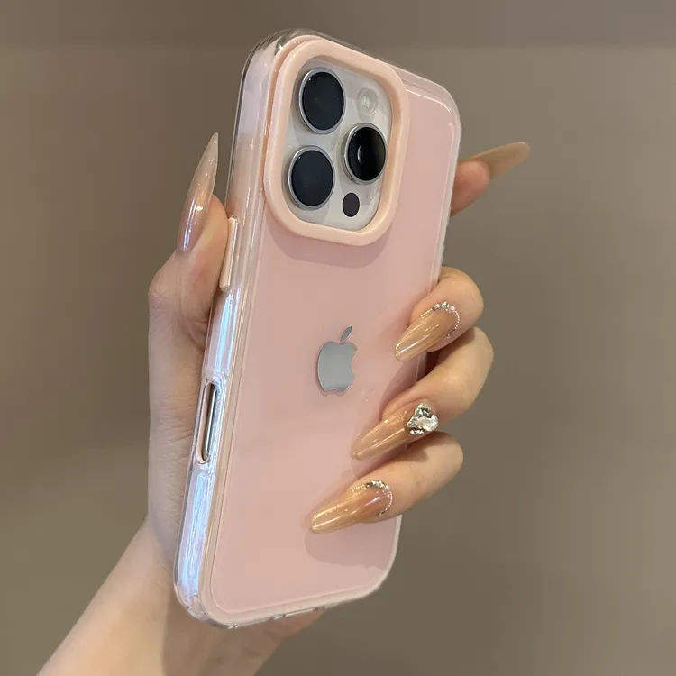 ins日韩高颜值撞色果冻适用iPhone16手机壳15苹果15promax简约14