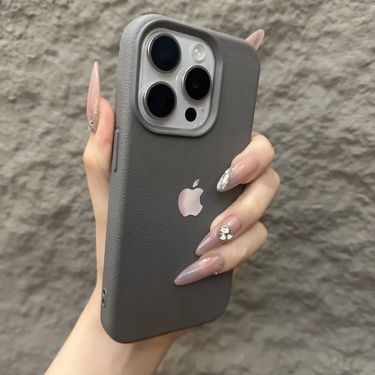 高级荔枝纹适用苹果16手机壳iPhone15promax简约14磨砂13全包11XR