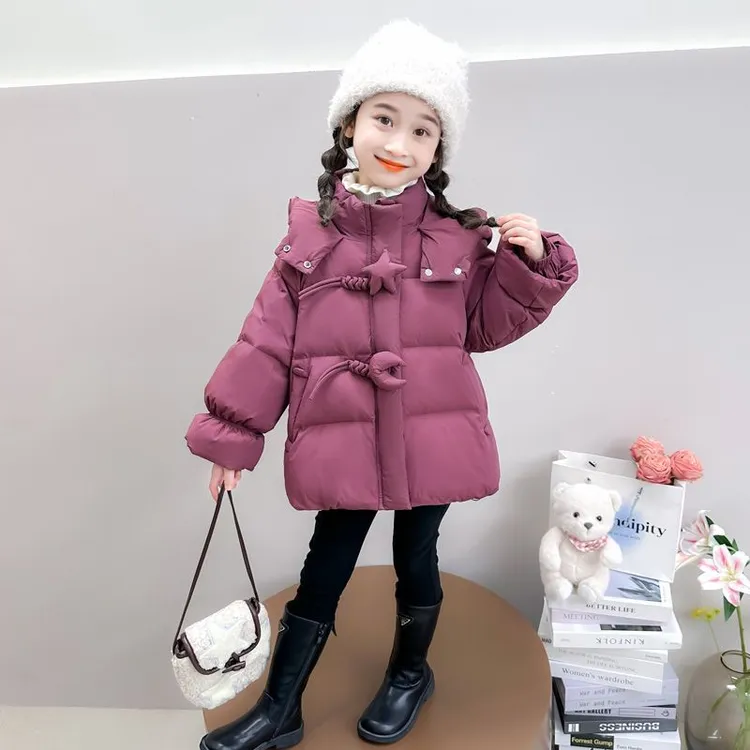 女童白鸭绒羽绒服冬季2025新款洋气儿童冬装女宝加厚时髦棉服外套
