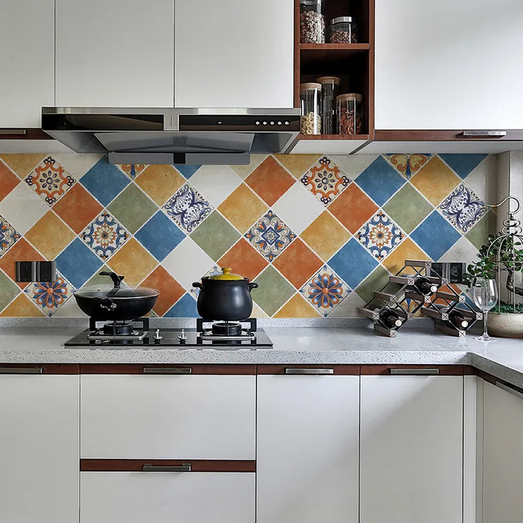 美式厨房防油贴纸仿瓷砖墙壁防水自粘墙贴卫生间墙面瓷砖装饰贴画