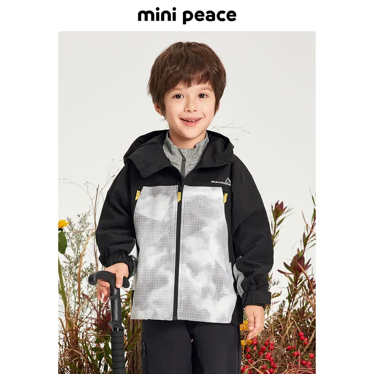 【专柜同款】MINIPEACE太平鸟童装男童拼接连帽夹克儿童外套款