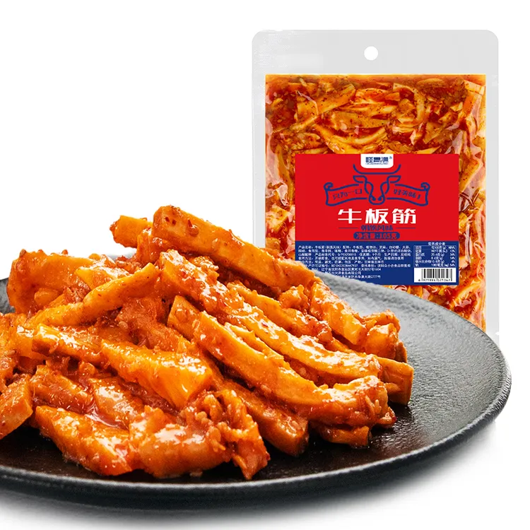 桂青源风味真空包装牛板筋牛筋辣条厚切口口过瘾105g*6牛板筋零食